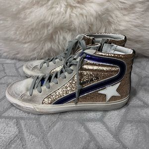 Golden Goose Slide Sneakers Gold Size 38 NEW